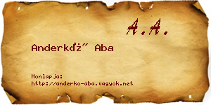 Anderkó Aba névjegykártya